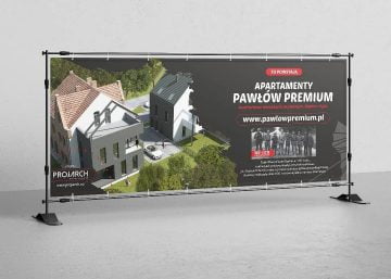Projekt graficzny banneru reklamowego dla Apartamenty Pawłów Premium - MKDesign.pl